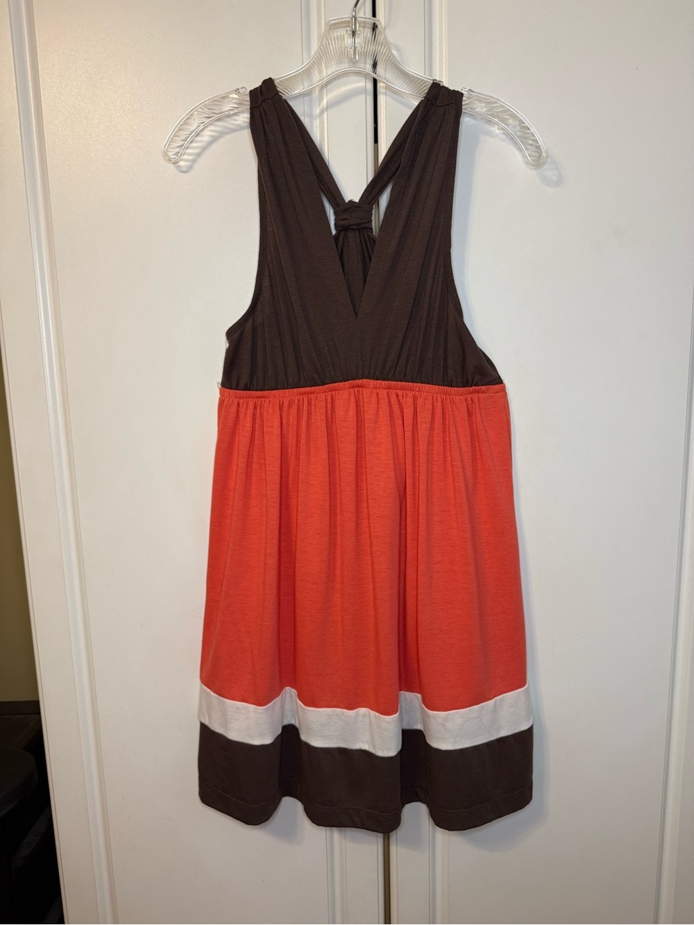 Bailey Blue Colorblock Racerback Dress | Brown Coral White | Medium